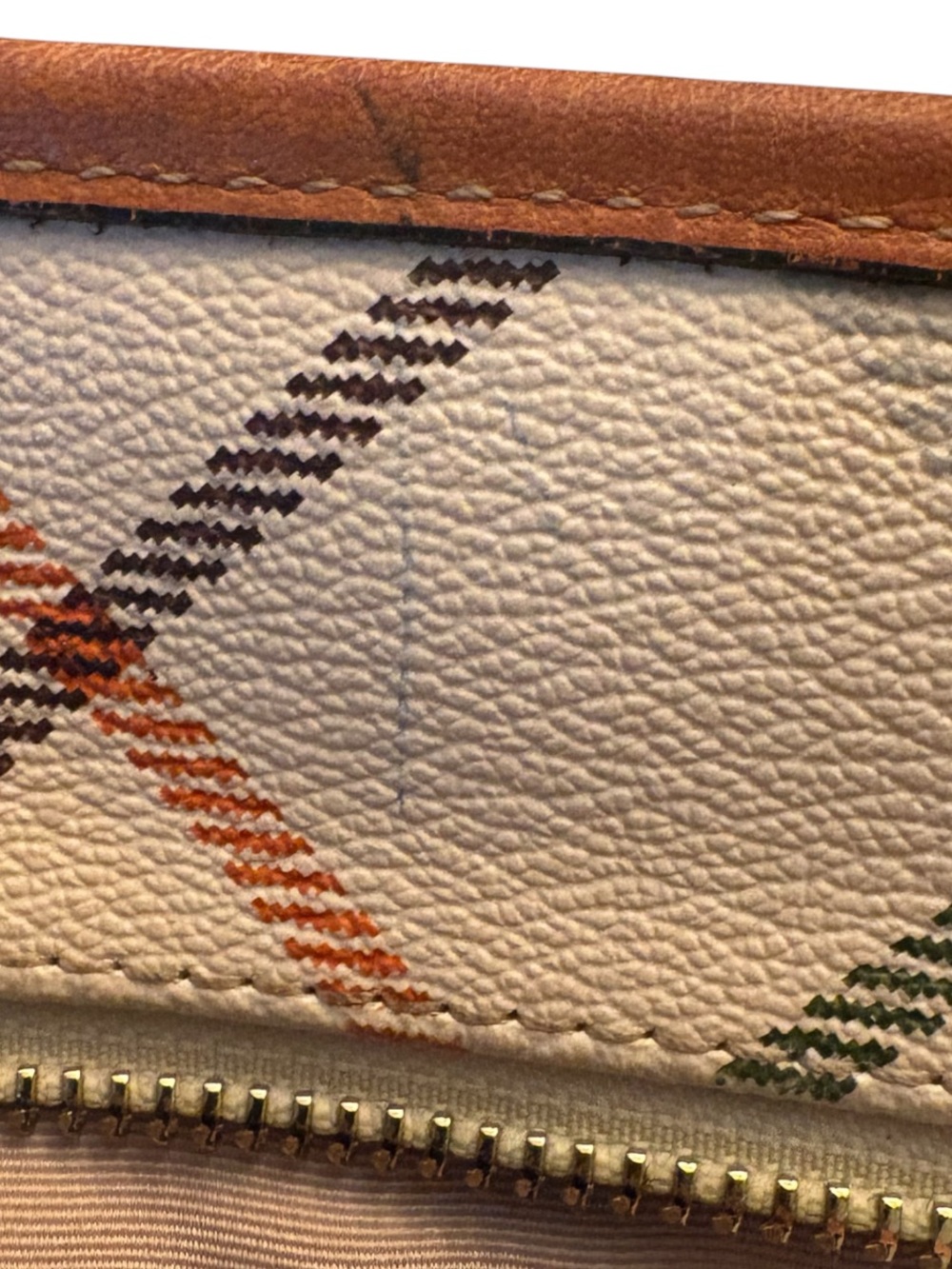 Coach Peyton Tattersall Leather Beige Plaid Pattered Logo Tote F21863 - Picture 8 of 14